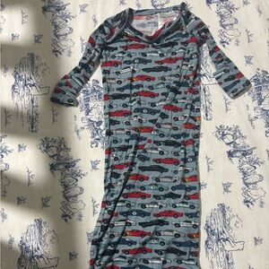 Posh Peanut Blue and Red Car Print knotted gown